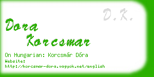 dora korcsmar business card