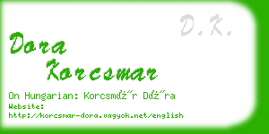 dora korcsmar business card